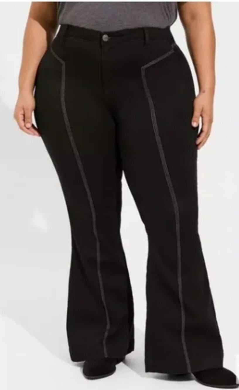 Torrid Plus Sky High A-Line Flare Super Soft Jean Black Size 16 Tall